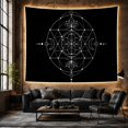 thumbnail image 6 of Flower Of Life With Lotus, Mystical Line Art Style for Meditation Enthusiasts, Spiritual Wall Decor, New Home Gift Tapestry Wall Hanging for Meditation Room and Yoga Room, 6 of 7