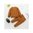 thumbnail image 3 of TheFound Baby Long Sleeves + Trousers, Letter Print Adjustable Elastic Waist, 3 of 9