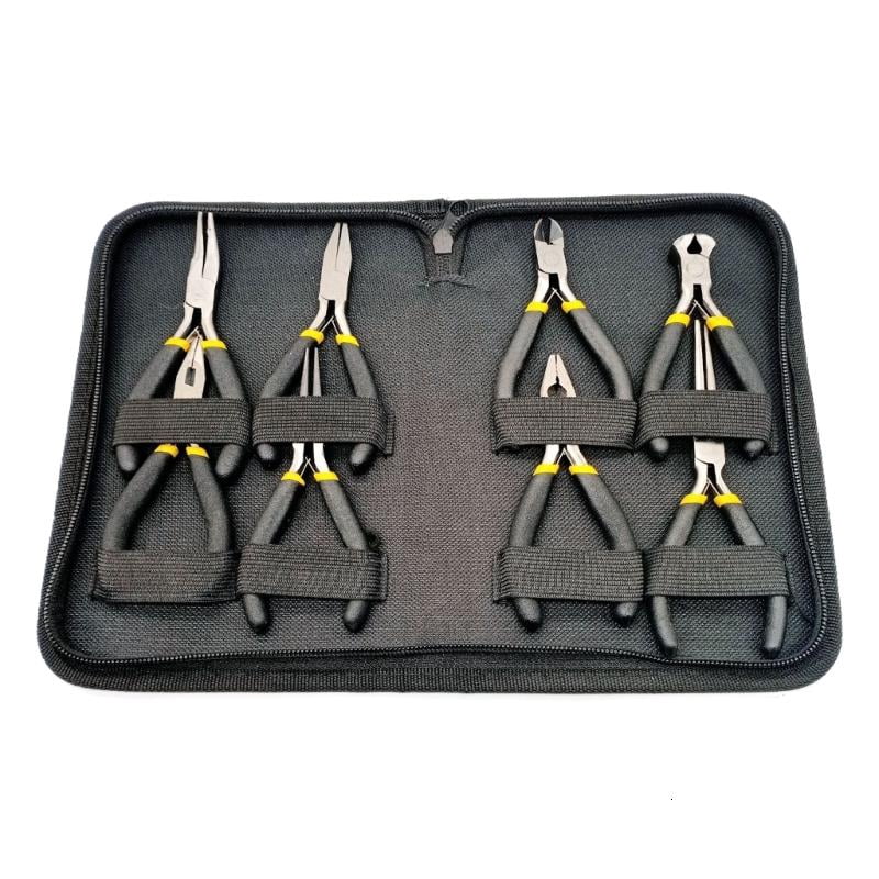 Wire End Cutting Pliers Flat Jaw Round Curved Needle Diagonal Nose Pliers Set