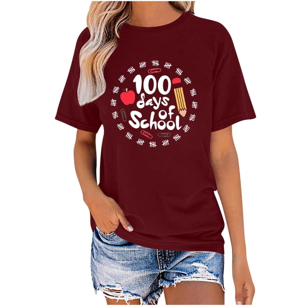 Mujeres de Verano de Manga Corta de Cuello Redondo Impreso Regular Sexy, Blusa Casual de Poliéster para Fiesta, Diario Y Toda la Temporada