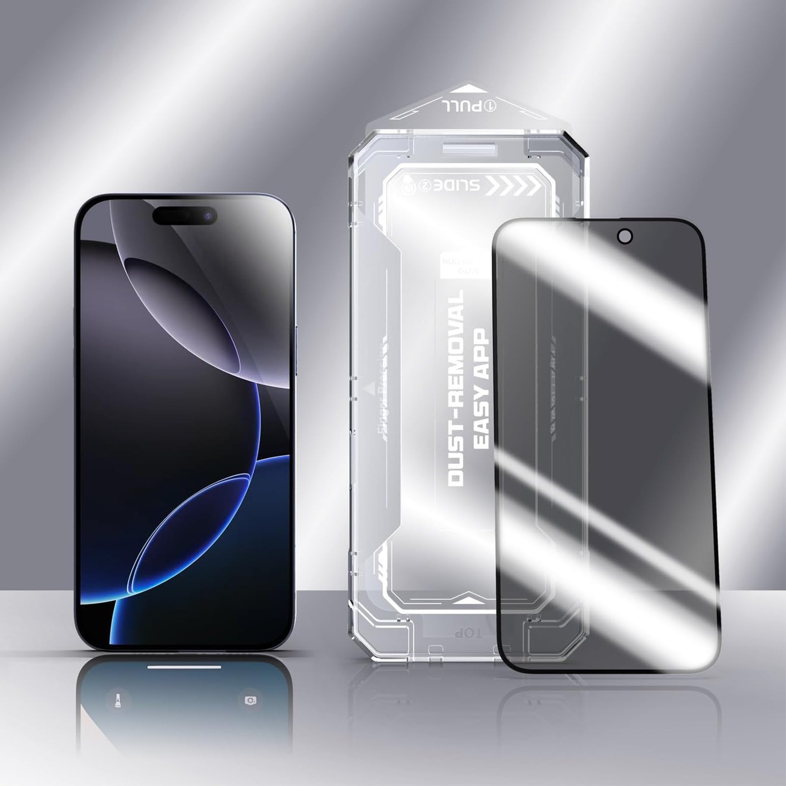SmoothShield 2 Packs, Tempered Glass Screen Protector with Anti-Scratch Anti-Fingerprint Privacy & Auto Dust-Free Install, Easy Installation (Privacy Edition 2 Packs, for iPhone 14 ProMax)