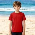 thumbnail image 3 of Ticikt Kids Short Sleeve Rash Guard, UPF 50+ Swim Shirt Sun Protection Beach Top for Boys,Red, 3 of 4