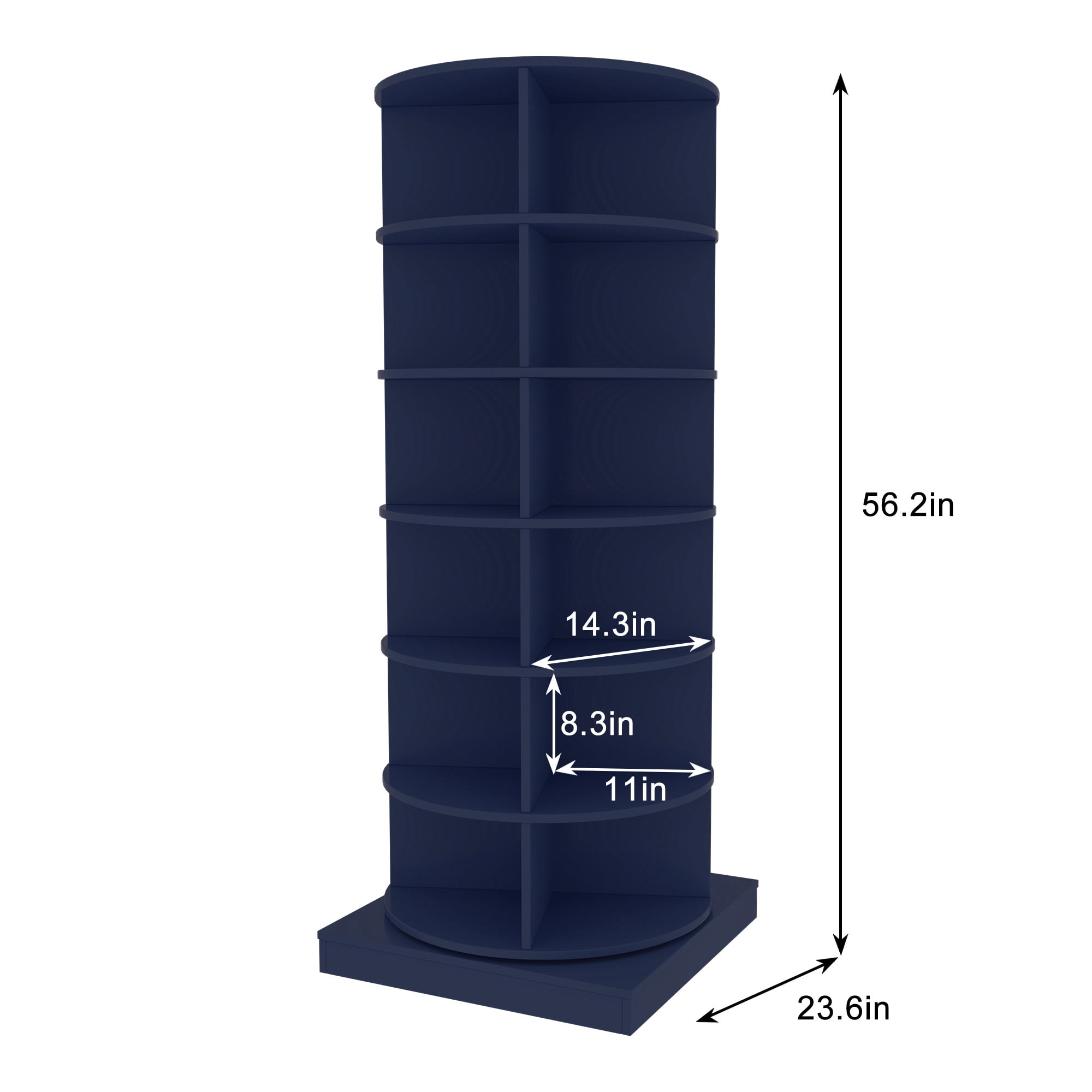Aukfa 6-Tier Rotating Shoe Rack Storage, 360° Spinning Shoe Organizer Closet, Blue