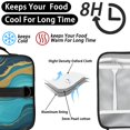 thumbnail image 4 of Blue and Gold Marble Pattern Insulated Lunch Bag with Shoulder Strap and Bottle Holder,Bento School Lunch Bag Box,11x9.5x3.5 Inches, 4 of 5