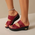 thumbnail image 5 of Domuza Womens Orthopedic Sandals Slip on Non Slip Arch Support Summer Flat Sandals Wide Orthopedic Slippers 2026 Soft Orthopedic Shoes Red 8（EU-40）, 5 of 5