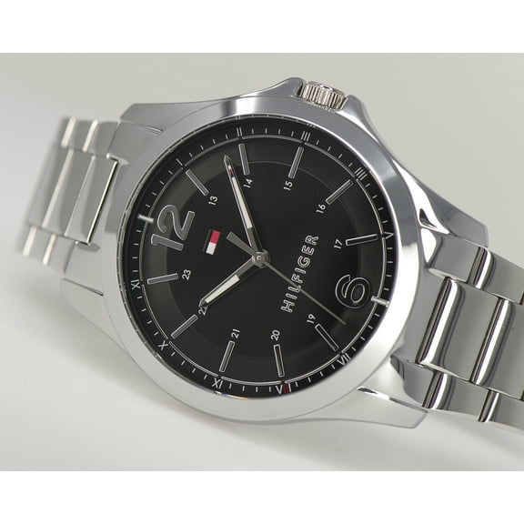 Tommy Hilfiger 1791460 THE ESSENTIALS BLACK DIAL SILVER STAINLESS MENS WATCH