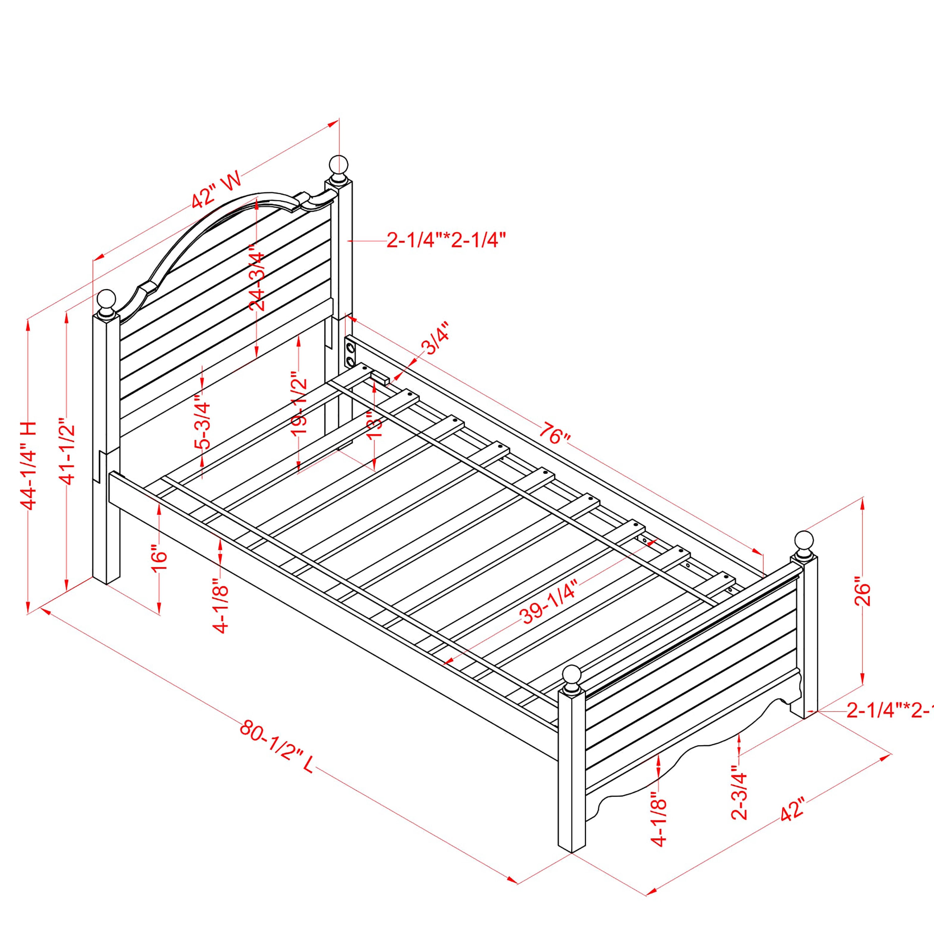 Furniture of America Crista Mattress Ready Wood White Twin Kids Bed