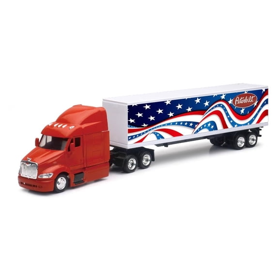 New Ray Peterbilt 387 Truck with Patriotic Graphic 1:43 Scale Die Cast Model Vehicle