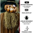 thumbnail image 4 of Haunted Hill Farm 6 ft Animatronic Pumpkin Scarecrow Indoor/Covered Outdoor Halloween Decoration, HHPUM-1FLSA, 4 of 12