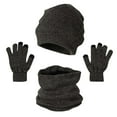 thumbnail image 2 of SuTry Men's Winter Woolen Hat Sets with Stripe Color Block Knitted Hats Scarves Gloves Included for Cold Weather Providing Warmth(Navy#2,Free Size), 2 of 5