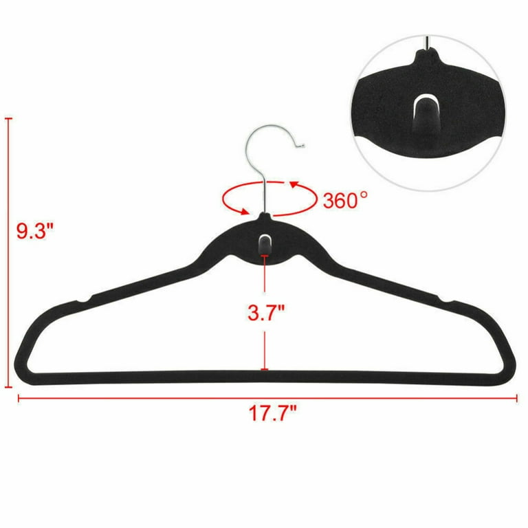 20pcs/pack Grey Velvet Non-slip Clothes Hanger, Home Use