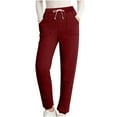 thumbnail image 4 of GA WEIHUA Saving,Winter Warm Sweatpant Women Thick Sherpa Fleece Lined Sweatpants Casual Baggy Cinch Bottom Pants Outdoor Athletic Thick Pant(Wine,S), 4 of 7