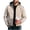 Khaki, variant on Men's Removable Hooded Suede Bomber Jacket Shoulder Strap Design Full Zip Casual Coat