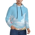 thumbnail image 2 of Balery Cute Pink Mushrooms Pattern Mens Hoodie Kangaroo Pocket Hoodie Pullover Hooded Sweatshirt Ideal for Daily Wear Travel and Home-3X-Large, 2 of 7