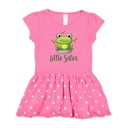 

Inktastic Little Sister - Frog Gift Baby Girl Dress