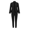 thumbnail image 4 of Meichang 2 Piece Blazer Set Solid Lapel Long Sleeve Open Front Suit and Pants Set Elegant Business Cardigan With Pockets, 4 of 6