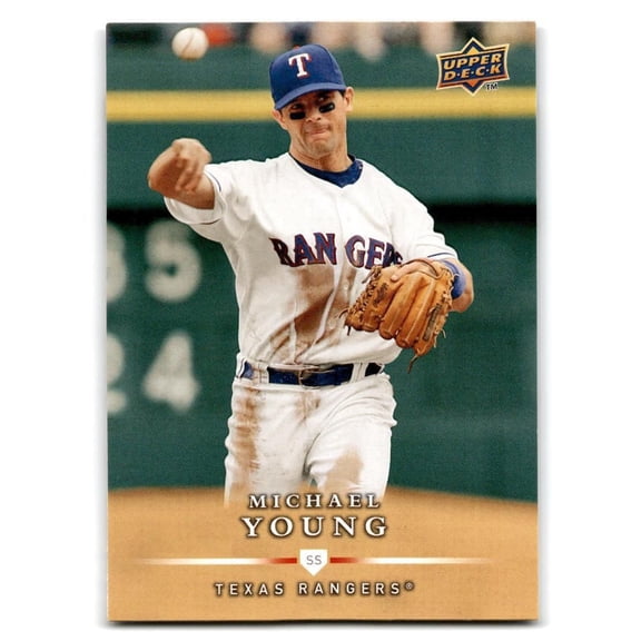 2008 Upper Deck First Edition 485 Michael Young Texas Rangers Baseball Card Texas Rangers MLB BASEBALL Trading Card