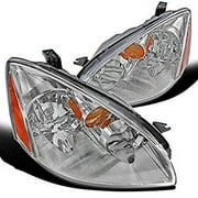 Fit Nissan Altima Base SE JDM Chrome Headlights w/ Amber Reflector Pair