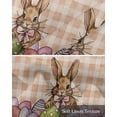 thumbnail image 6 of Easter Bunny Linen Curtain Valance for Bedroom/Bathroom/Kitchen/Office/Living/Dining Room Windows, Vintage Plaid Orange Easter Eggs Rabbits Rod Pocket Topper Decorative Cafe Drapes Panel 42"x18", 6 of 6