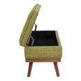 thumbnail image 4 of Katheryn Storage Bench in Green Fabric with Light Espresso Legs, 4 of 7