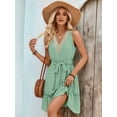 thumbnail image 4 of Women Summer Dresses Sleeveless Casual Loose Swing Midi Dress Green XL, 4 of 9