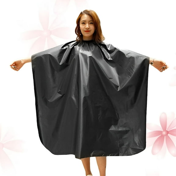 ACDANC Salon Client Waterproof Cloth Haircut Cape Hair Cutting Cloak Barber Cape Haircut Gown for Adults Women Men (Black)