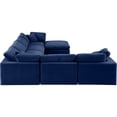 thumbnail image 3 of Meridian Furniture Comfy Navy Velvet Modular Sectional, 3 of 9
