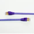 thumbnail image 2 of Tera Grand - CAT7 10 Gigabit Ethernet Ultra Flat Patch Cable Modem Router LAN Playstation Xbox - Built with Gold Plated, Shielded RJ45 Connectors Nylon Braided Jacket, 12 Ft Purple and Blue, 2 of 3