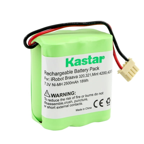 Kastar 1-Pack Battery Ni-MH 7.2V 2500mAh, Replacement for iRobot Braava 320, Braava 321, Mint 4200, Mint 4205, 4408927, Automatic Floor Cleaner 4000, Plus 5000, GPRHC152M073, Dirt Devil EVO M678