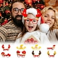 thumbnail image 1 of Santa Snowman Antler Rimless Glasses, holiday decorations, Santa snowman antler glasses, festive style, Christmas party decor, outdoor holiday decor, metal frame, for bedroom, 1 of 9