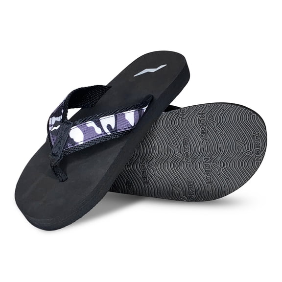 Norty - Men's Thong Flip Flop Sandal, Black Camo 42473-8D(M)US