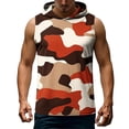 thumbnail image 7 of Lpmadey Men's Camo Hoodie Vest Sleeveless Workout Tank Top Outdoor Casual Athletic Gym Hiking Tops, 7 of 7