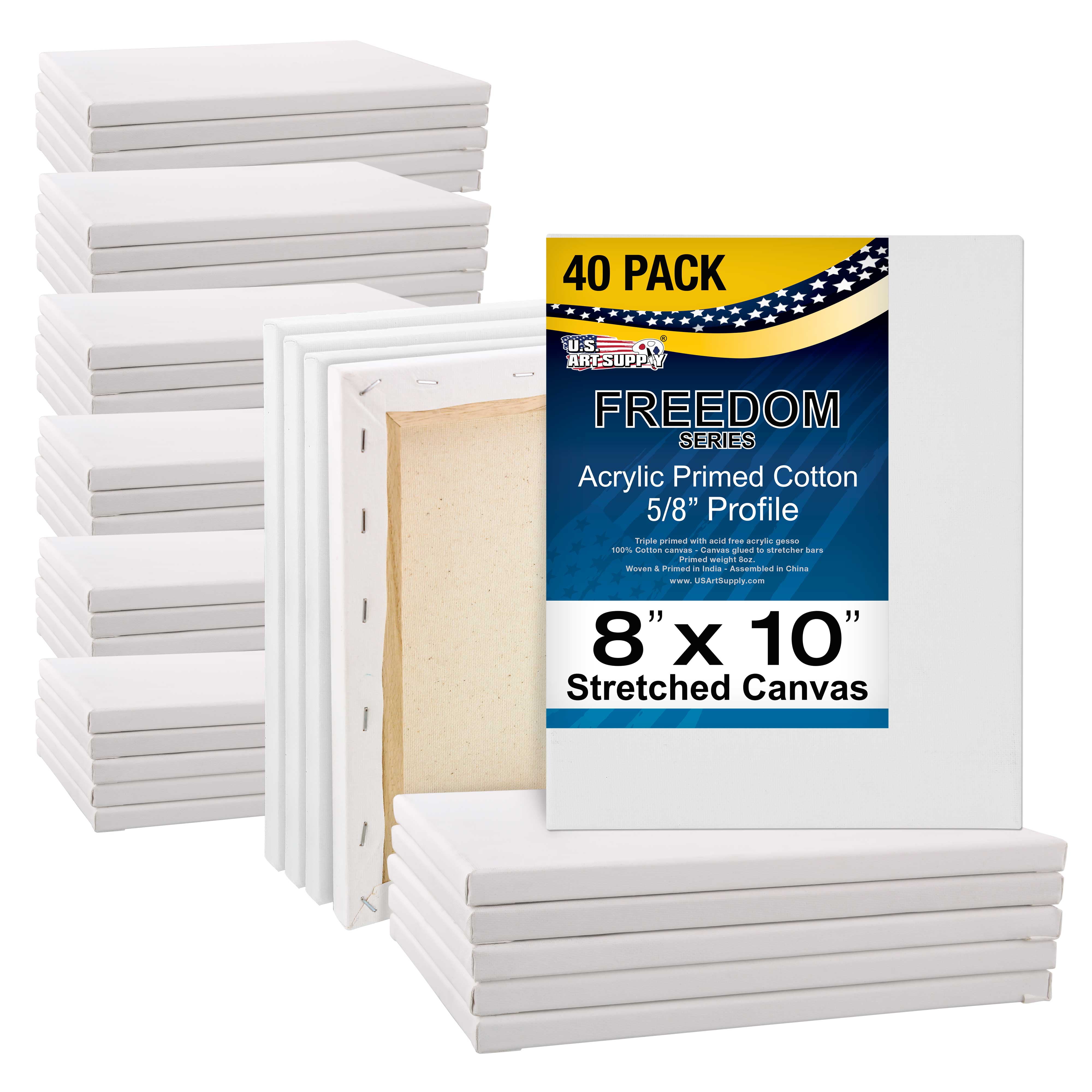 4 Pieces/set Stretched Canvases for Painting Primed White 100% Cotton  Artist Blank Canvas Boards for Painting 8 oz Gesso-Primed