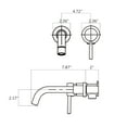 thumbnail image 4 of Proox  Single Handle Wall Mounted Bathroom Faucet With Drain Assembly Brushed Gold Brushed, 4 of 5