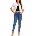 thumbnail image 2 of INSPIRE CHIC Women's Short Sleeve Denim Jackets Cropped Button Down with Pockets Classic Jean Jacket 2XL White, 2 of 6