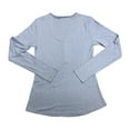 thumbnail image 2 of Eddie Bauer Women's Soft Ribbed Long Sleeve Scoop Snap Henley (Colony Blue, XXL), 2 of 2