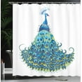 thumbnail image 4 of Ambesonne Peacock Shower Curtain, Floral Feathery Bird Motif, 69"Wx84"L, Blue Yellow, 4 of 5