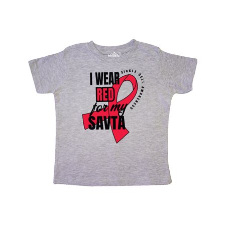 

Inktastic Sickle Cell Awareness I Wear Red For My Savta Gift Toddler Boy or Toddler Girl T-Shirt