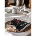 thumbnail image 6 of Black Christmas Cloth Napkins Set of 6 Reusable Dinner Napkins, Winter Elk Cardinal Berry Snowflakes Cocktail Napkin Washable Table Napkins for Wedding/Holiday Party/Baby Shower 20"x20", 6 of 7