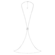 Swarovski x SKIMS body chain Octagon cut, Box chain, X-shape, White, Stainless Steel -5678065