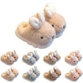 thumbnail image 2 of Otqutp Girls Cute Plush Bunny Slippers Kids Rabbit Soft Fleece Lined House Slipper Winter Platform Furry Non Slip Home Shoes, 2 of 6