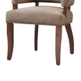 thumbnail image 4 of Solid Wood Arm Dining Chair | Espresso Finish with Brass Nailhead Detail | Upholstered Polyester Blend Seat | 24"W x 25.5"D x 35"H | Brown | For Dining Room &amp; Living Room, 4 of 7