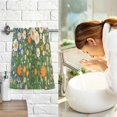 thumbnail image 7 of Yayeee 2 Pack Hand Towels for Bathroom 100% Cotton 16" x 28" Soft Absorbent Kitchen Towel, Orange Floral Garden, 7 of 7