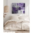 thumbnail image 3 of Purple Grey Wall Art for Living Room,Canvas Picture Wall Decor for Bathroom Bedroom,Modern Oil Painted Abstract Art Aesthetics Painting Artwork for Office Kitchen Hallway Dining Room Decor 12"x16", 3 of 7
