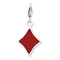 thumbnail image 2 of Sterling Silver Ss Rh Enameled 3-D Diamond With Lobster Clasp Charm (41 X 15) Made In China qcc785, 2 of 2
