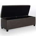 thumbnail image 4 of Pemberly Row 48" Contemporary Faux Leather Ottoman in Brown, 4 of 6