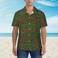 thumbnail image 2 of Xecao Red Snake print Hawaiian shirt - a stylish short-sleeve button-down for men, perfect for casual beach and tropical outings., 2 of 9