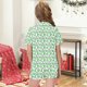 thumbnail image 5 of Odeerbi 2-12 Años Niños Niñas Pijama de Verano de Satén Con Solapa de Muesca Camisas de Manga Corta Pantalones Cortos Conjunto Suave Estampado Floral Ropa de Dormir, 5 of 6
