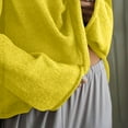 thumbnail image 5 of Qulqfy Womens Lightweight Sweaters Knitting Cotton Beach Oversized Yellow Pullover Sweaters Women's Long Sleeve Tops M, 5 of 5