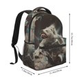 thumbnail image 2 of Zufioo Astronaut Polar Bear Roar Print Casual Student Backpack, Adjustable Shoulder Straps Multi-Function Multi-Pocket Sports Bag Travel Backpack, Unisex-One Size, 2 of 5